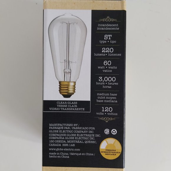 3/$20* Vintage Edison light bulbs 60W dimmable - Picture 9 of 9